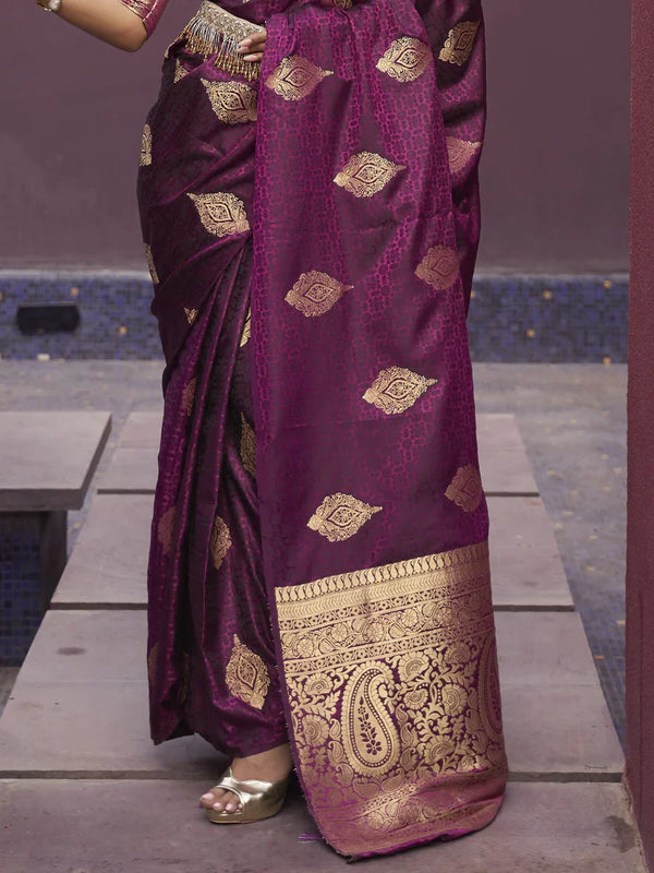 Satin Silk Banarasi Saree for Women