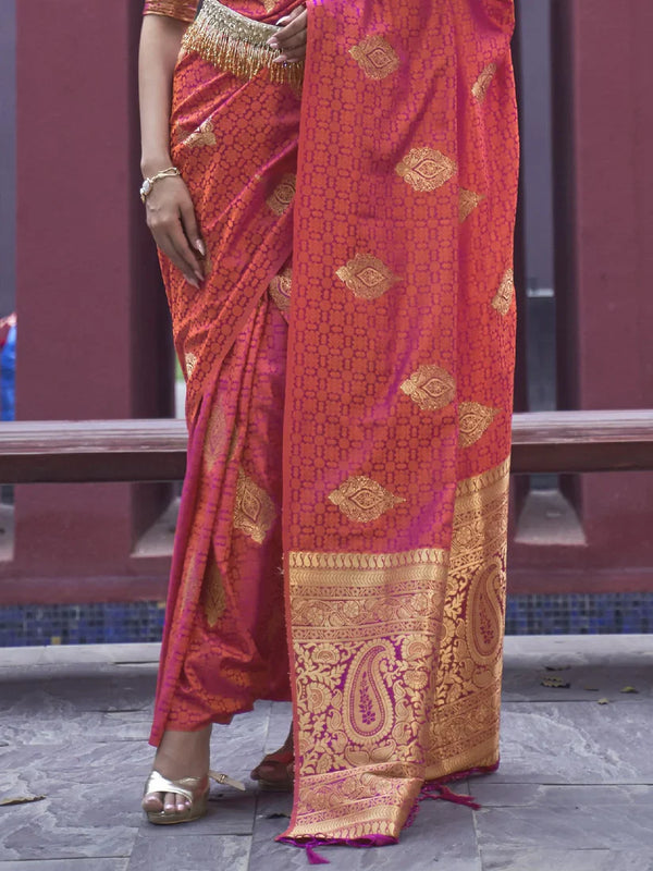Satin Silk Banarasi Saree for Women