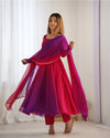 Trendy Colorful Padding Gown Set