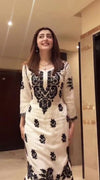 Black & White Chikankari Embroidered Ensemble suit