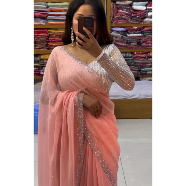 Designer Party Wear Saree Fabrics Georgette Saree