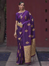 Satin Silk Banarasi Saree for Women