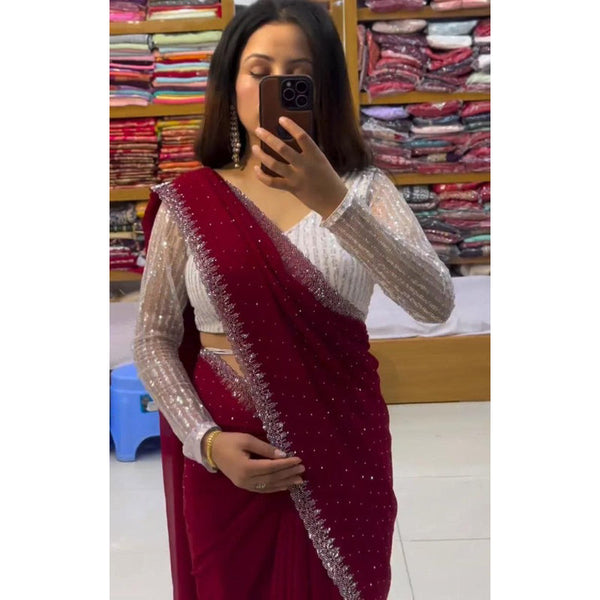 Designer Party Wear Saree Fabrics Georgette Saree