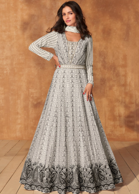 Georgette Embellished Sequins Stitched Anarkali Suit Set