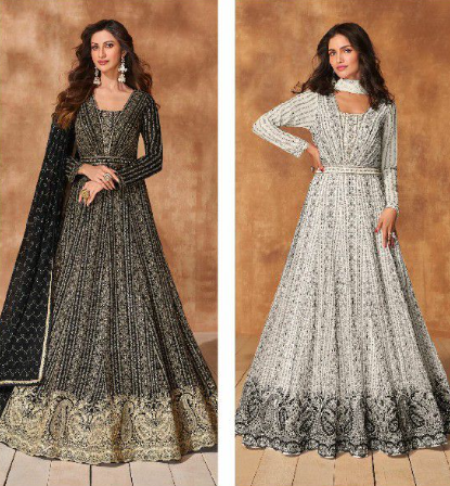Georgette Embellished Sequins Stitched Anarkali Suit Set