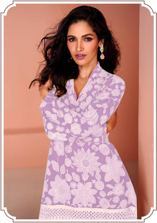 Georgette Embroidered Party Wear Salwar Suit