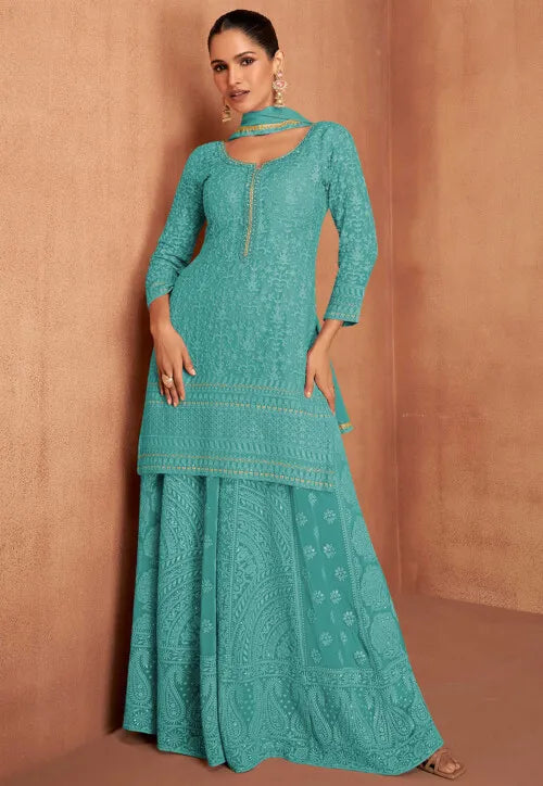 Real Georgette Embroidered Suit