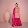 Elegant Chinon Silk Embroidered Suit