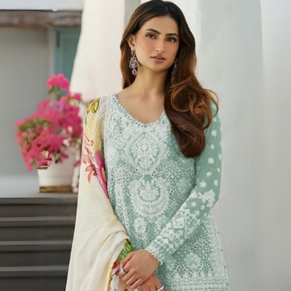 Festive Embroidered Rayon Ensemble