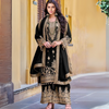 Velvet Elegance: Embroidered Codding Sequence Suit with Mirror Work