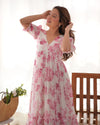 Pure Soft Georgette with Floral gown