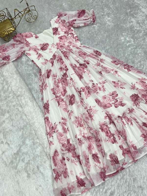 Pure Soft Georgette with Floral gown