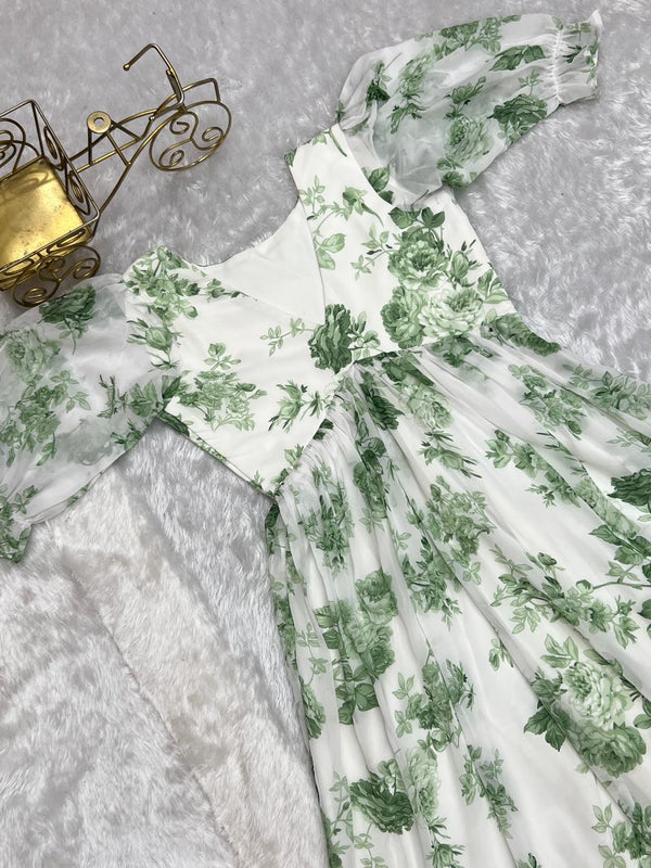 Pure Soft Georgette with Floral gown