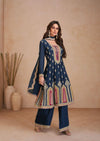 Real Chinon Embroidered Zari Work Suit