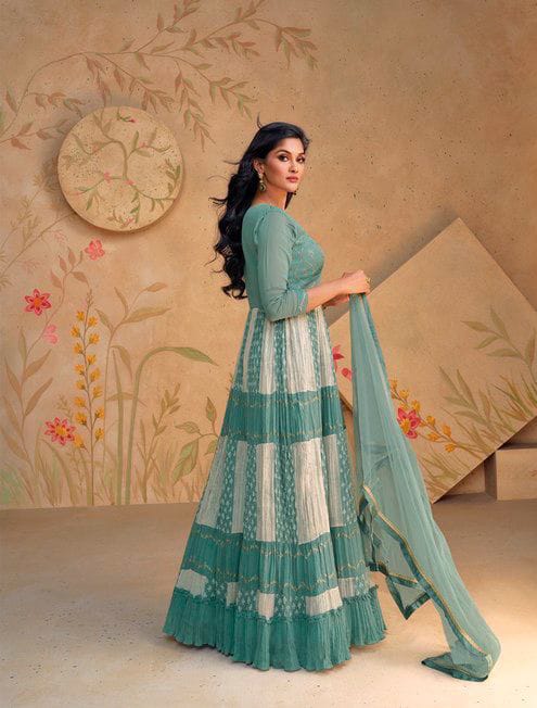 Georgette Embroidered Double Shade Anarkali Gown