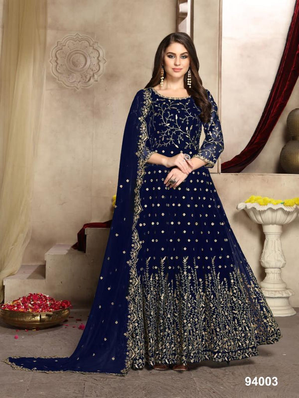 Georgette Multi Thread Zari Stitched Anarkali Suit
