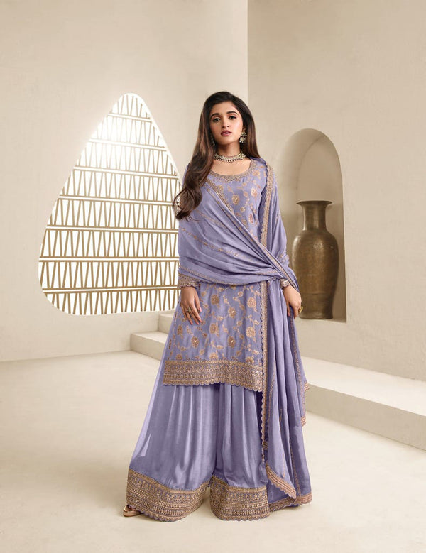 Luxury Jacquard Silk Plazo Set with Dupatta