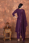 Embroidered Roman Silk Kurta Set