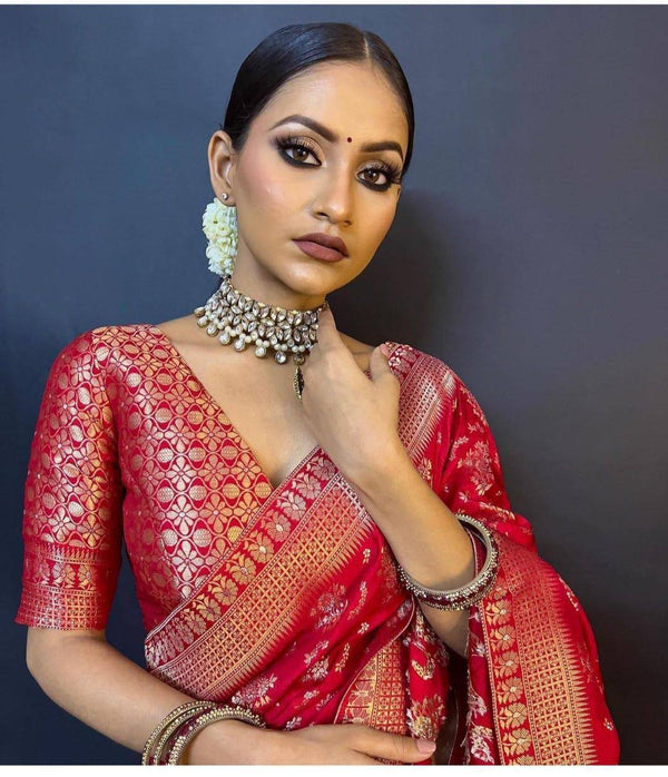 Lichi Silk Jacquard Work Pallu Saree