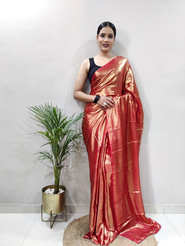 Shimmer Silk Saree with Stitched Blouse