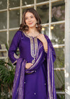 Premium Chanderi Sequin Embroidered Suit