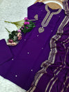 Premium Chanderi Sequin Embroidered Suit