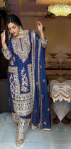 Chinnon with Heavy Embroidery Coding Dori-Sequence work Suit