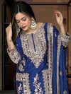 Chinnon with Heavy Embroidery Coding Dori-Sequence work Suit