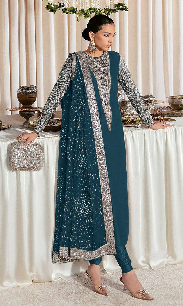 Premium Sequins Embroidered Georgette Suit