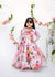 Pastel Peach Floral Printed Anarkali for Girls