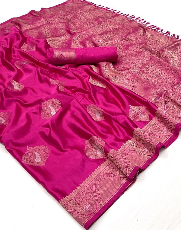 Party Wear Weaving Pure Satin Saree