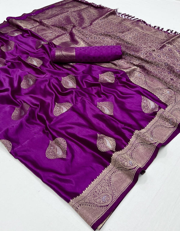 Party Wear Weaving Pure Satin Saree