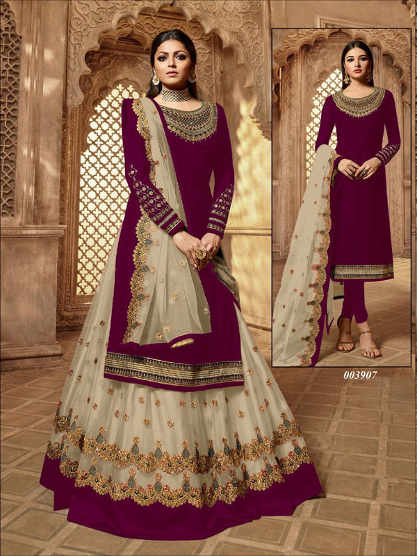 Premium Floral Print Full Flared Anarkali Suit