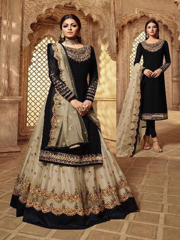 Premium Floral Print Full Flared Anarkali Suit