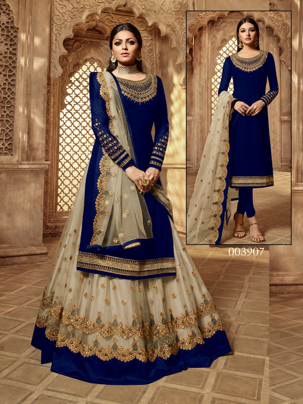 Premium Floral Print Full Flared Anarkali Suit