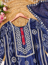 Blue Colur Beautiful Neck Hand Work Cotton Lining Suit Set