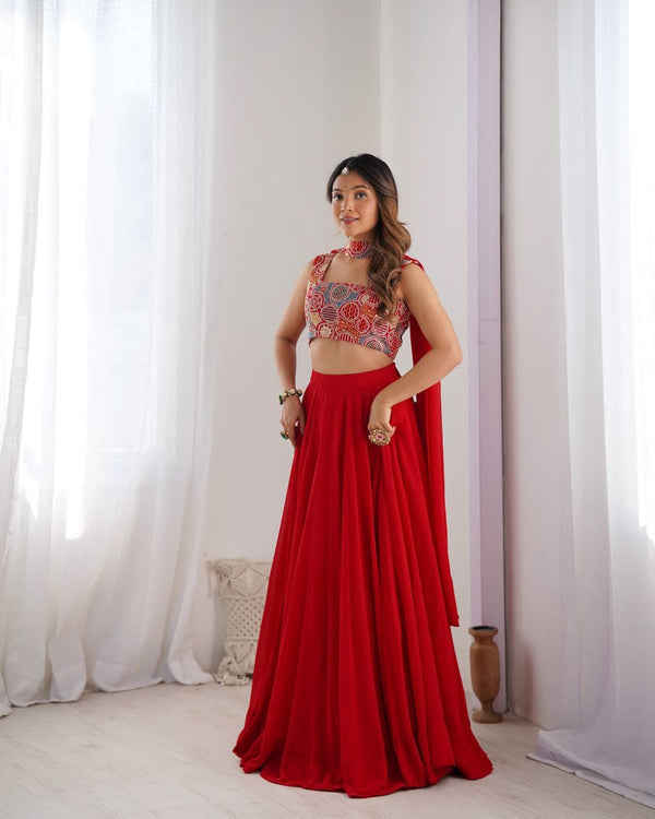 Luxurious Blooms: Soft Fox Georgette Lehenga Choli