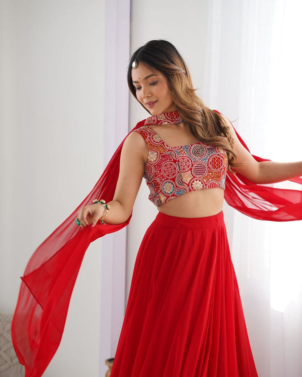 Luxurious Blooms: Soft Fox Georgette Lehenga Choli