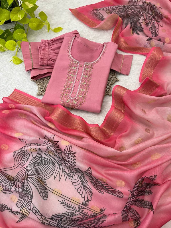 Regal Radiance: Exquisite Kurti Pant Dupatta Set