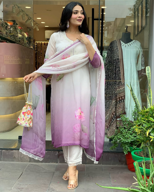 Eternal Elegance: Georgette Kurti Pant Set