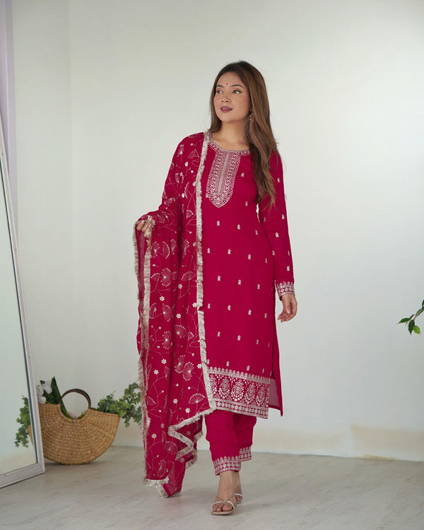 Inaya Bloom β Vichitra Silk Embroidered Set