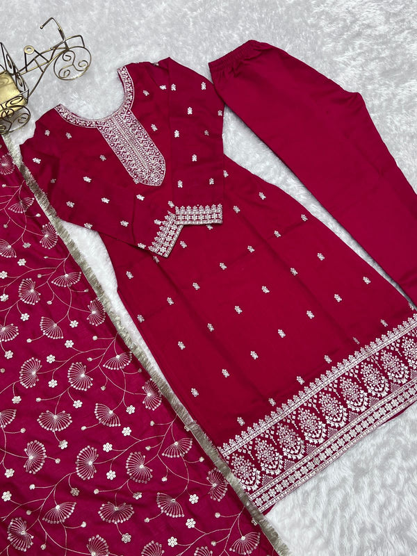 Inaya Bloom β Vichitra Silk Embroidered Set