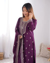 Zari Embroidered with Intricate Sequins Suit