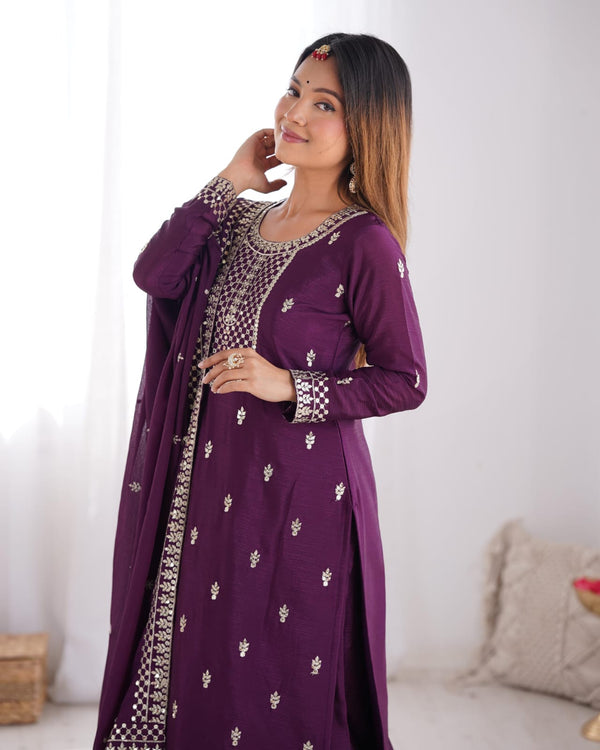 Zari Embroidered with Intricate Sequins Suit
