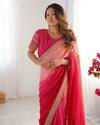 Elegant Chinon Silk Saree Set
