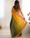 Elegant Chinon Silk Saree Set