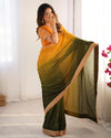 Elegant Chinon Silk Saree Set