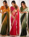 Elegant Chinon Silk Saree Set