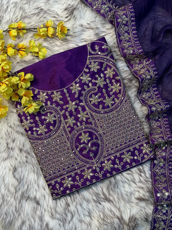Soft Blooming Tissue Embroidered Saree