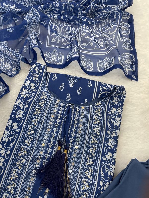 Mirror Muse – Elegant Digital Print Suit Set